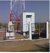 Complete telecom site with tower and equipment shelter